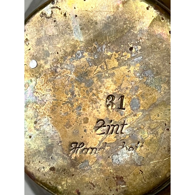 Brass Vintage German Hammered Brass Watering Can For Sale - Image 8 of 8