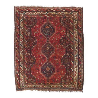 Antique Persian Shiraz Rug - 05'06 X 06'05 For Sale