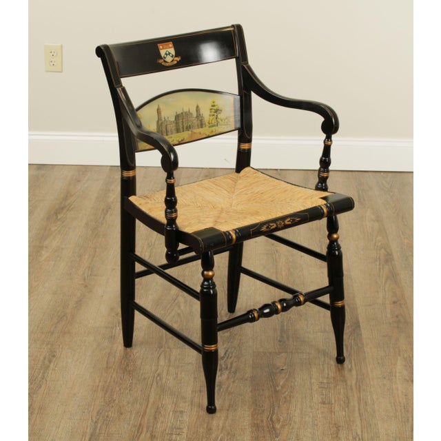 Hitchcock University of Pennsylvania Painted Rush Seat Armchair Chairish