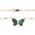 14K yellow gold butterfly pendant necklace by Hammerman Brothers featuring vibrant green malachite wings. The center is...