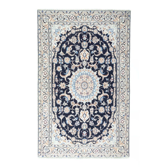 Hand-Knotted Nain 9La Rug with Weave & Silk Content For Sale - Image 13 of 13