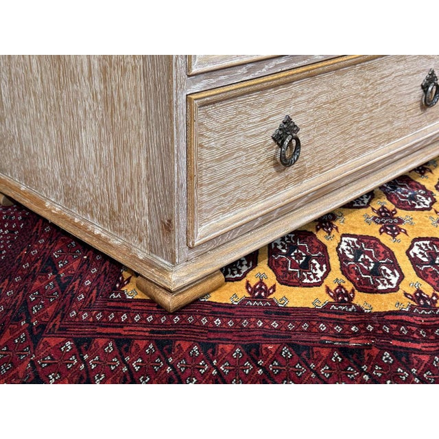 English Chest of Drawers in Limed Oak, 1950s For Sale - Image 4 of 15