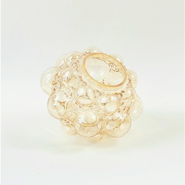 Metal Mid-Century Modern Amber Bubble Glass Pendant by Helena Tynell for Limburg, Germany, 1960s For Sale - Image 7 of 10
