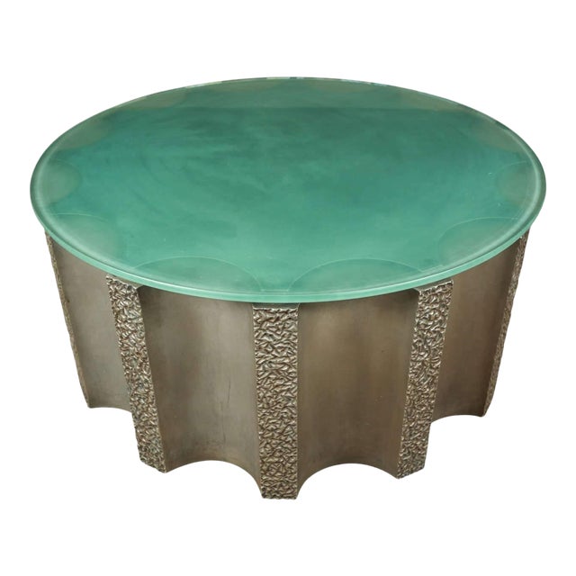 Modern DrumShaped Fluted Coffee Table by Steve Chase Chairish