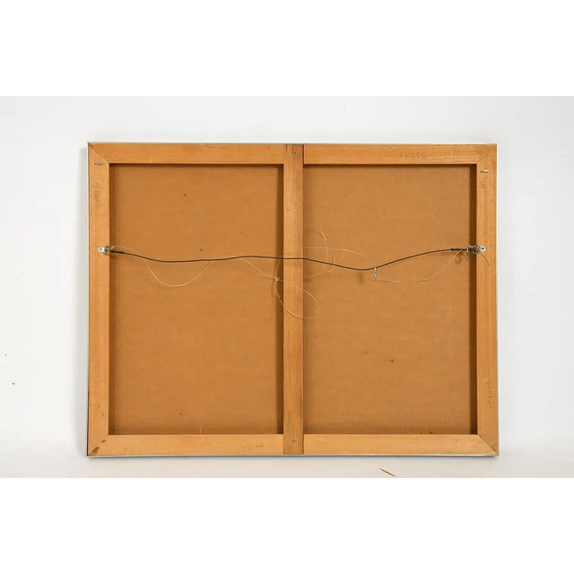 Late 20th Century Modernist Geometric Textile Drawing Signed For Sale - Image 4 of 5