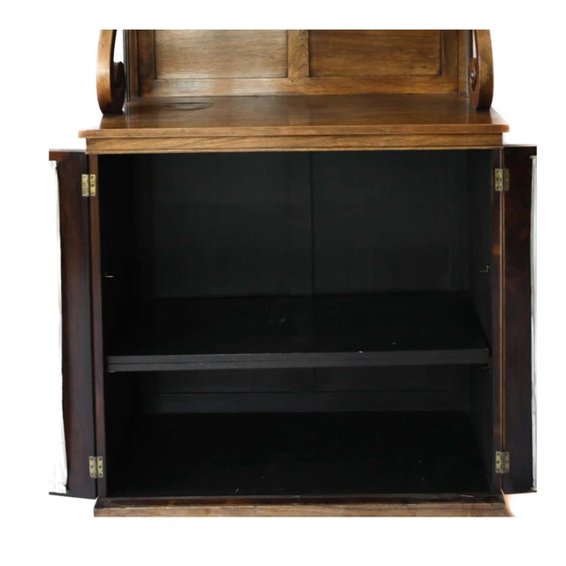 Late 19th Century Regency Style Open Bar Cabinet With Greek Key Gallery For Sale - Image 4 of 9