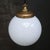Vintage Pendant Lamp in White Opaline Glass and Brass For Sale - Image 5 of 10