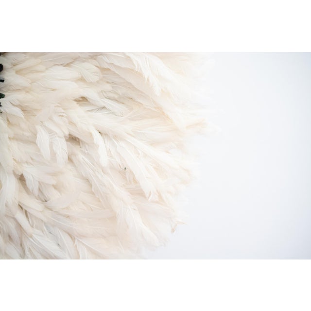 Large African Juju Hat Wall Decor in Ivory and Black Chairish