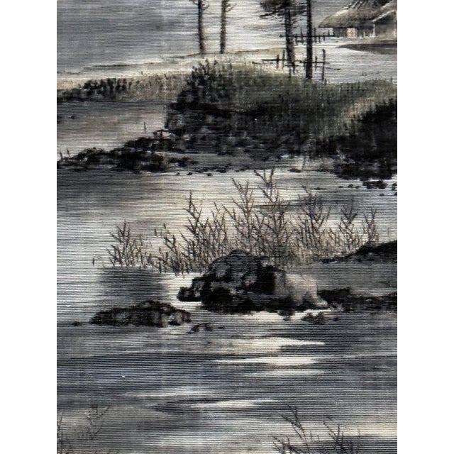 Framed Japanese Velvet Yuzen-Birodo Tapestry Panel Meiji Period For Sale - Image 11 of 16