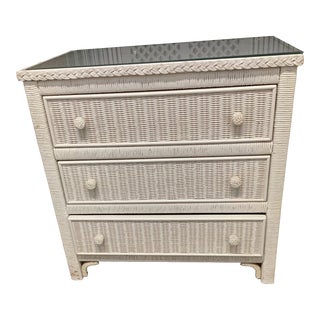 1980s Vintage Henry Link Wicker Bachelor Chest For Sale