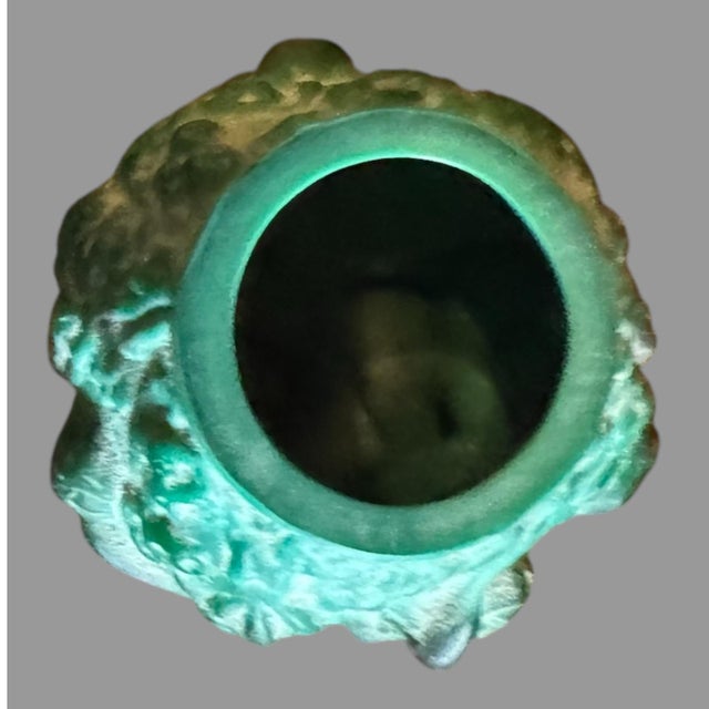 Art Deco Vintage Antique Art Deco Nouveau Figural Malachite Czech Art Glass Vase For Sale - Image 3 of 6