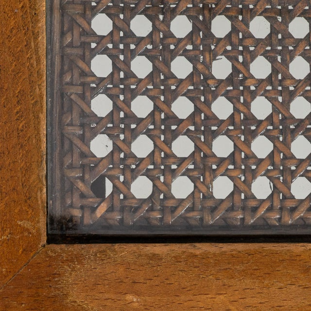 Chinoiserie 1970s Faux Bamboo & Rattan Coffee Table With Glass Top For Sale - Image 3 of 11