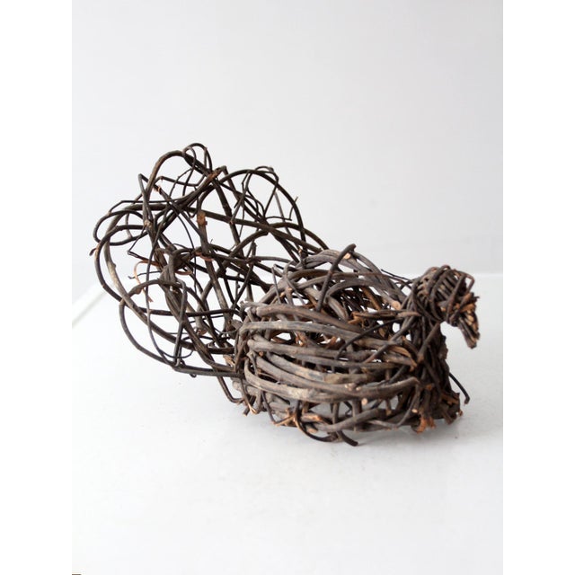 Vintage Woven Grapevine Turkey Folk Art Sculpture For Sale - Image 12 of 14