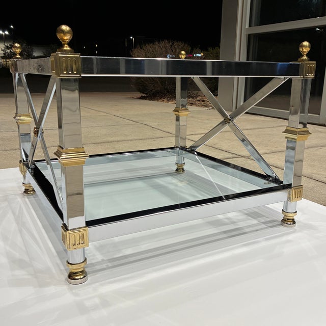 Mastercraft Chrome and Brass End Table For Sale In Denver - Image 6 of 12