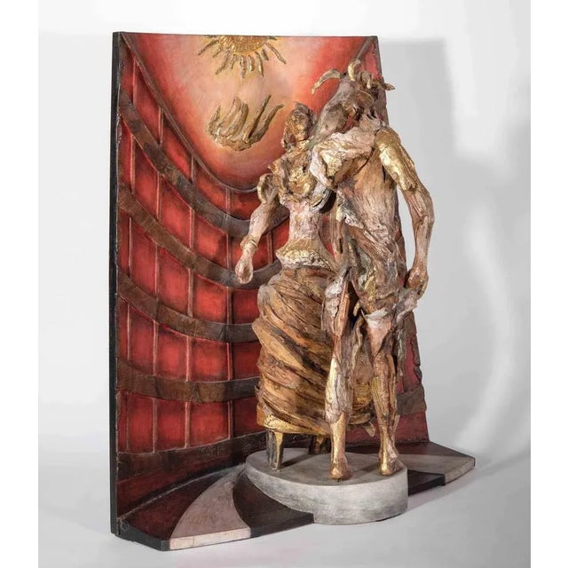 Lorenzo Serval, Theater of Icarus, 1999, Gold-Leaf & Wood Sculpture For Sale - Image 4 of 4