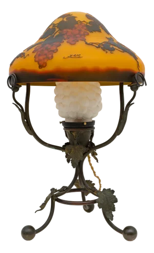 Art Nouveau Cameo Bulb Glass and Bronze Table Lamp from Emile Gallé, France, 1900s