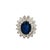 Early 21st Century 14k White Gold Blue Sapphire and Diamond Double Halo Earrings, A Pair For Sale - Image 5 of 10