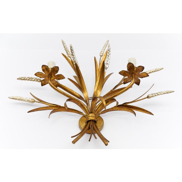 Gold Large Wheat Sheaf Wall Light by Hans Kögl, Germany, 1970s For Sale - Image 8 of 11