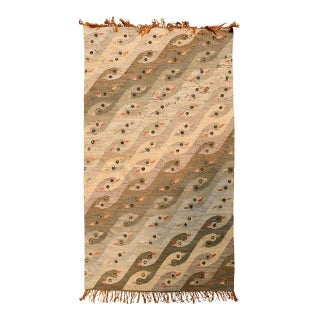 Mid 20th Century Hand Woven Wool Tapestry With Flook of Birds For Sale