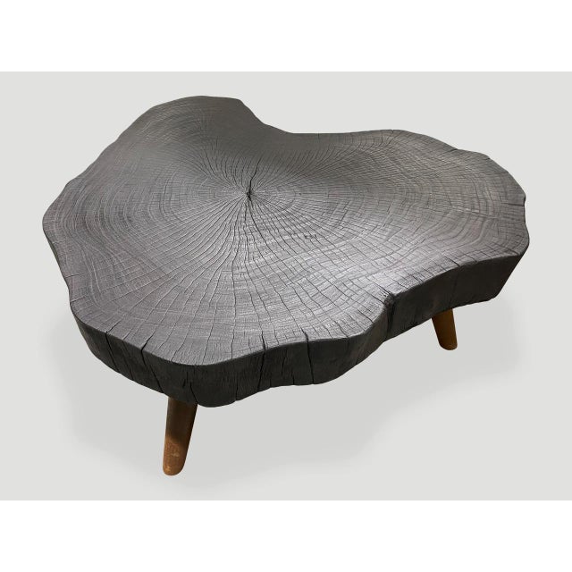 CUSTOM Andrianna Shamaris Amorphous Charred Coffee Table with Charred wood legs For Sale - Image 4 of 18