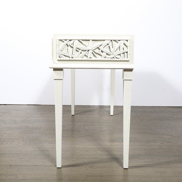 Mid-Century Vanity/Writing Desk W/ Carved Bamboo Motif Signed James Mont For Sale - Image 14 of 18