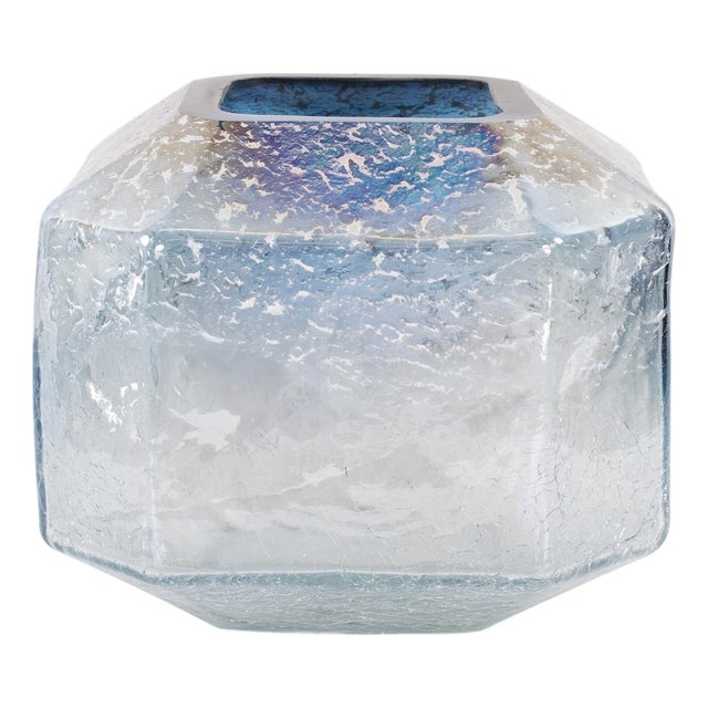 Lonsdale Iridescent Low Glass Vase For Sale