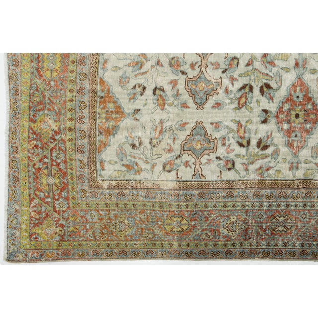 Beige 19th Century Persian Mahal Wool Rug in Beige Featuring an Allover Pattern For Sale - Image 8 of 10