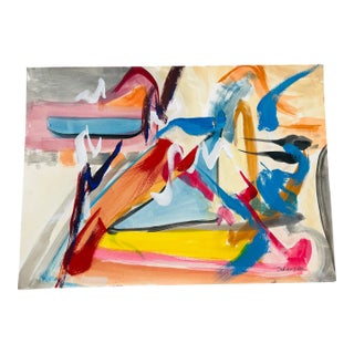 Abstract Gouache Painting by Erik Sulander on Paper For Sale