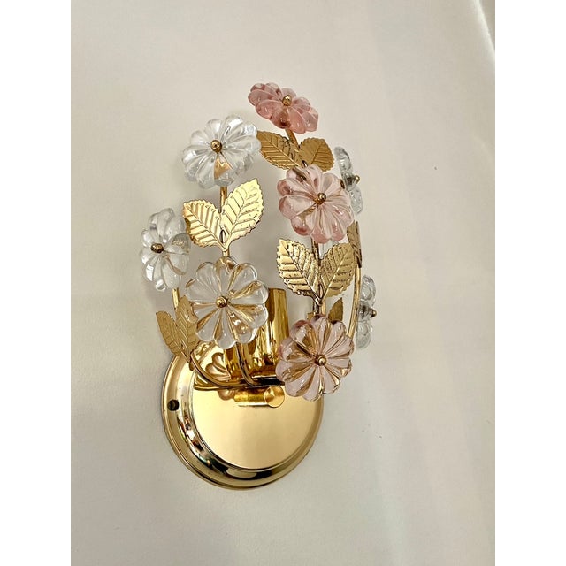 Pink Flower Wall Sconce, Italy, 1990 For Sale - Image 10 of 10