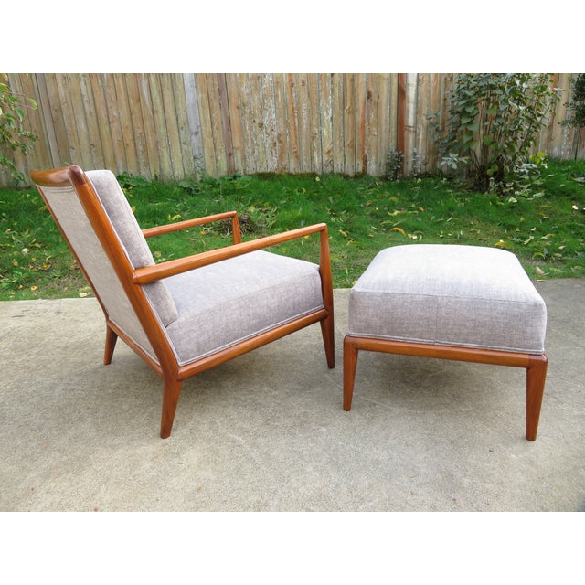 New Upholstery ~ t.h. Robsjohn-Gibbings Lounge Chair & Ottoman ~ Mid Century Modern For Sale In Seattle - Image 6 of 17