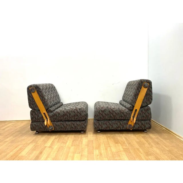 A pair of stylish and practical retro folding armchairs made by Jitona in the Czechoslovak Socialist Republic during the...