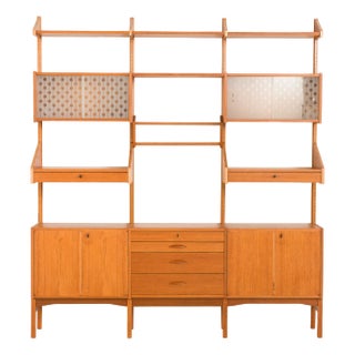 Mid-Century Modern Scandinavian Free Standing Teak Bookcase by Eidsvoll Møbelfabrikk, Norway, 1970s For Sale