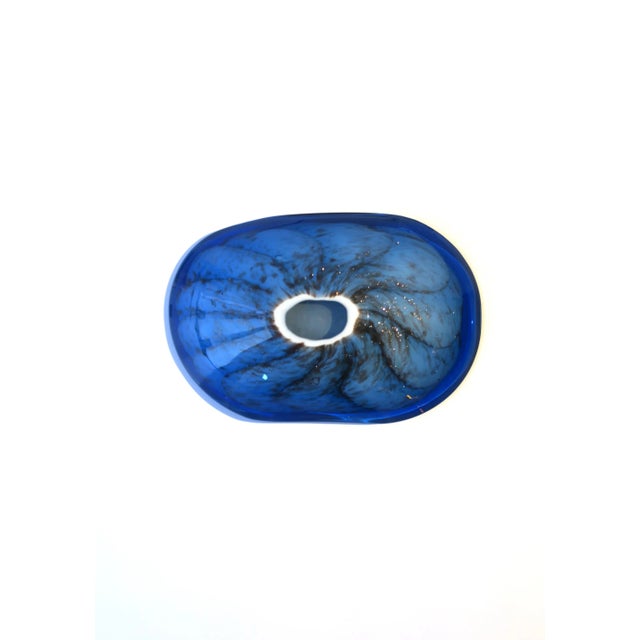 Blue and White Art Glass Bowl For Sale - Image 9 of 9