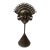 Vintage Tribal Face Sculpture on Base For Sale