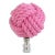 Nautical Knot Lamp Finial in Pink on Chrome Hardware For Sale