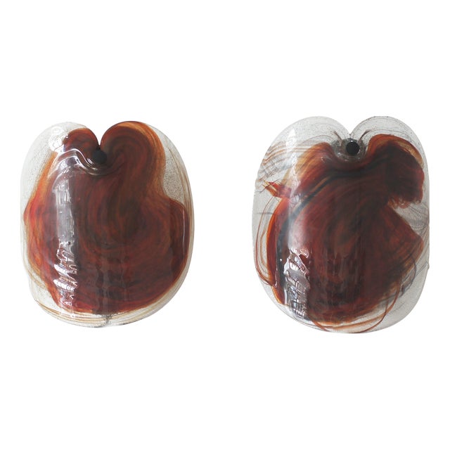 Vintage Glass Sconces by Per Lutken for Holmegaard, 1970s, Set of 2 For Sale