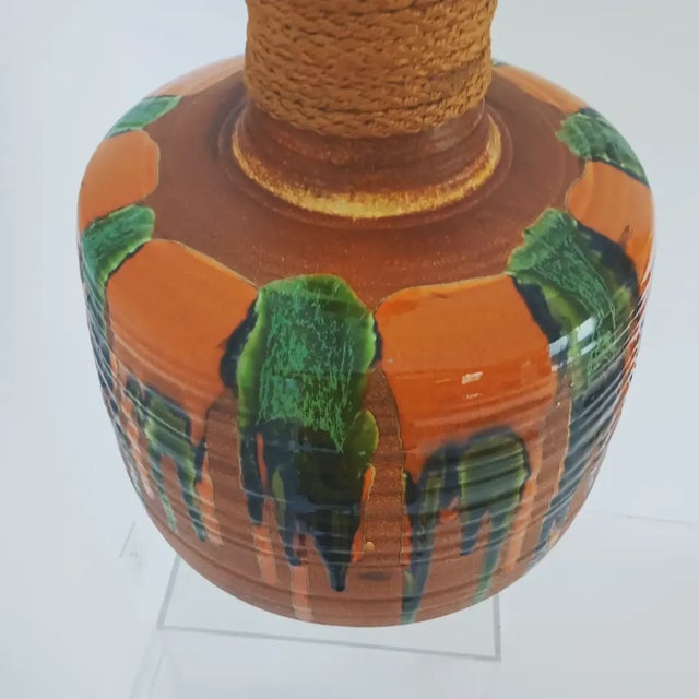 Mid-Century Modern Vintage Stoneware Large Lamp For Sale - Image 3 of 12