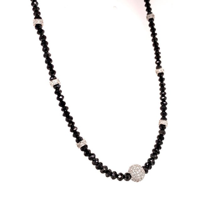 Diamond Beaded Necklace 34.15 Tcw 18k Gold Certified For Sale - Image 4 of 8
