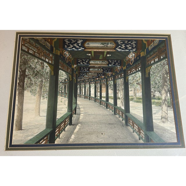 Antique 1899 Kang-Sing Chiao Hand-Colored Photograph - The Long Corridor, Summer Palace Beijing - Rare Chinese Imperial Antiquity For Sale - Image 9 of 17