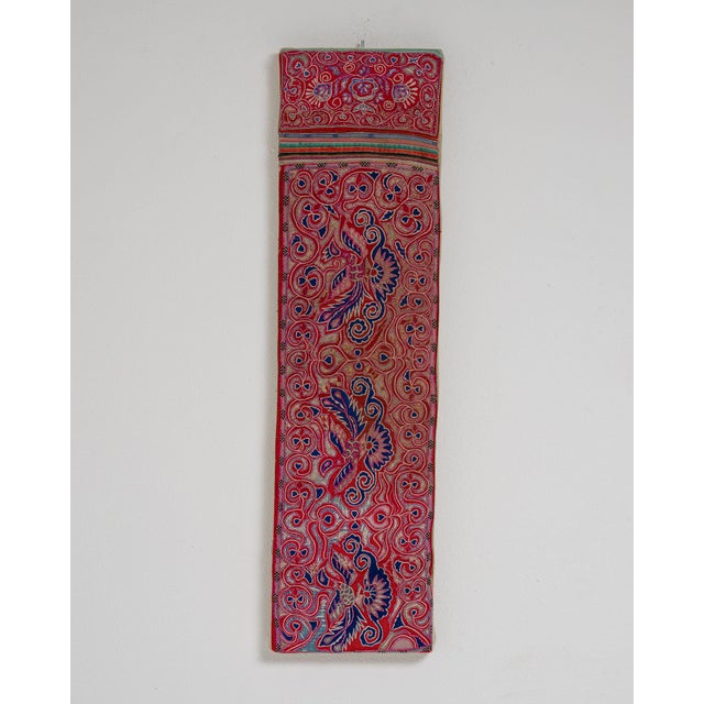 Early 20th Century China Rose Textile Wall Hanging For Sale - Image 4 of 15