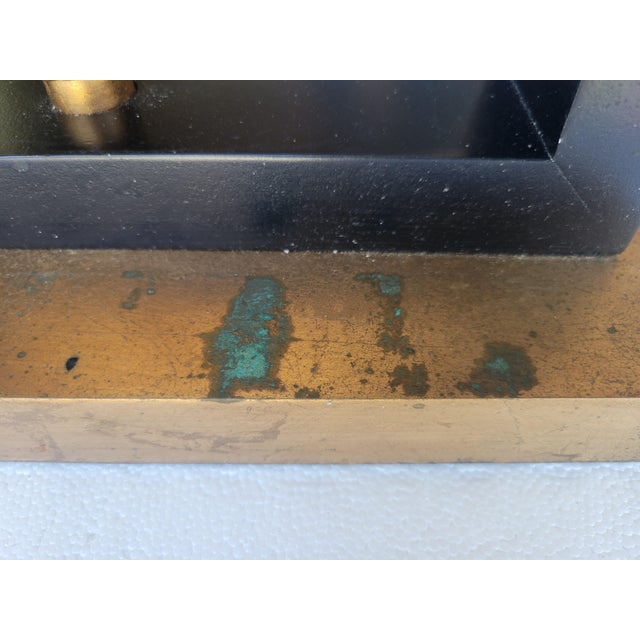 Contemporary Gold Turtle Modern Style Black Rectangular Lamp Shade Table Lamp For Sale - Image 12 of 15