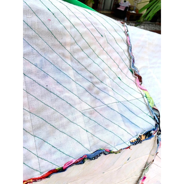 Vintage 19th Century Handmade Diamond String Quilt - King Size For Sale - Image 11 of 12