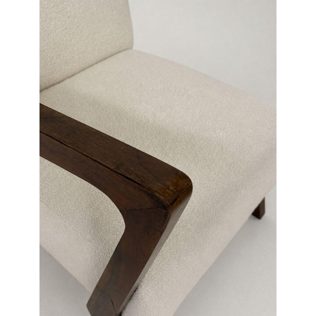 Mid-Century Modern Vintage Italian Armchairs in White Bouclè, 1960, Set of 2 For Sale - Image 3 of 13