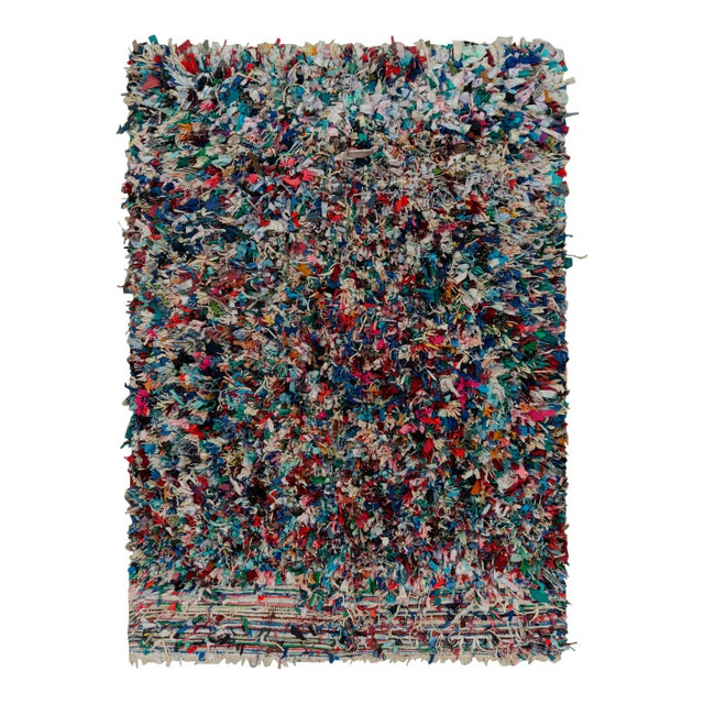 1950s Vintage Azilal Moroccan Rug With High Pile by Rug & Kilim For Sale