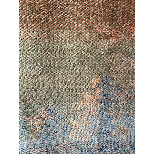 Vintage French Medieval-Style Farmhouse Wheat Harvest Square Wall Tapestry For Sale - Image 11 of 12