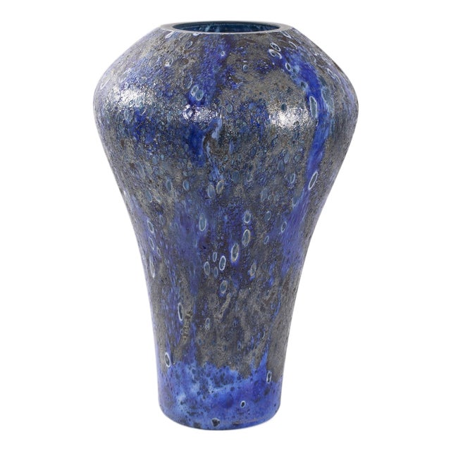Zynsky Art Glass in Deep Azure Blue- Tall For Sale