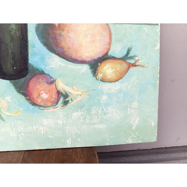 Large French Original Oil Painting 1962 by Angelina Lavernia For Sale - Image 9 of 11