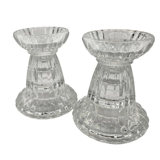 Transparent Vintage Gorham Crystal Reversible Candle Holder - Set of 2 For Sale - Image 8 of 12