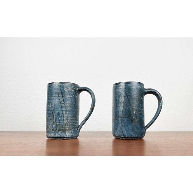 Vintage Brutalist German Studio Pottery Bowl and Mugs by Gerhard Liebenthron, 1984, Set of 3 For Sale - Image 13 of 18