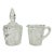 1930s Vintage Art Deco Boho Chic Americana Cut Glass Lidded Sugar and Creamer - A Pair For Sale